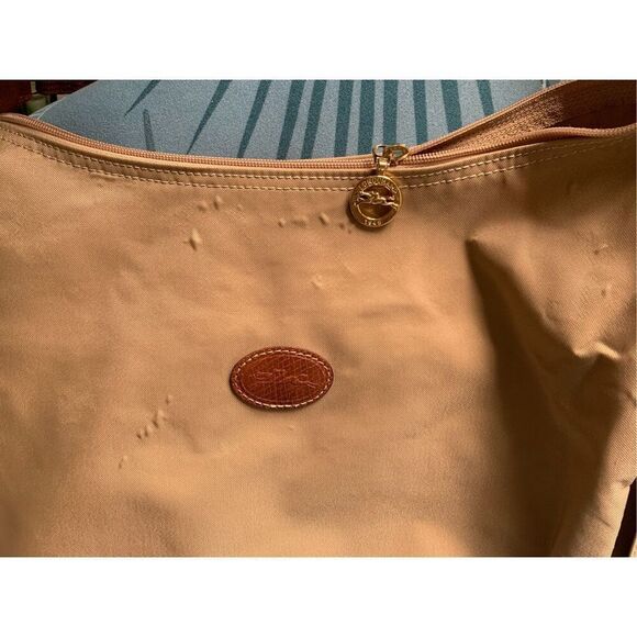 LONGCHAMP Le Pliage Nylon Desert Tan HOBO SHOULDER BAG PURSE - Picture 4 of 12